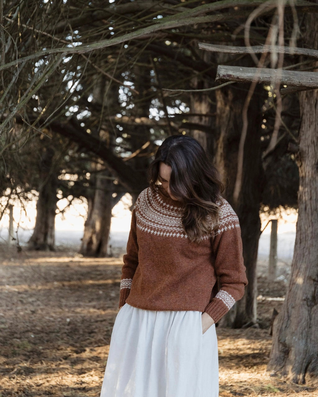 Pure Wool Fair Isle Knit | Cinnamon