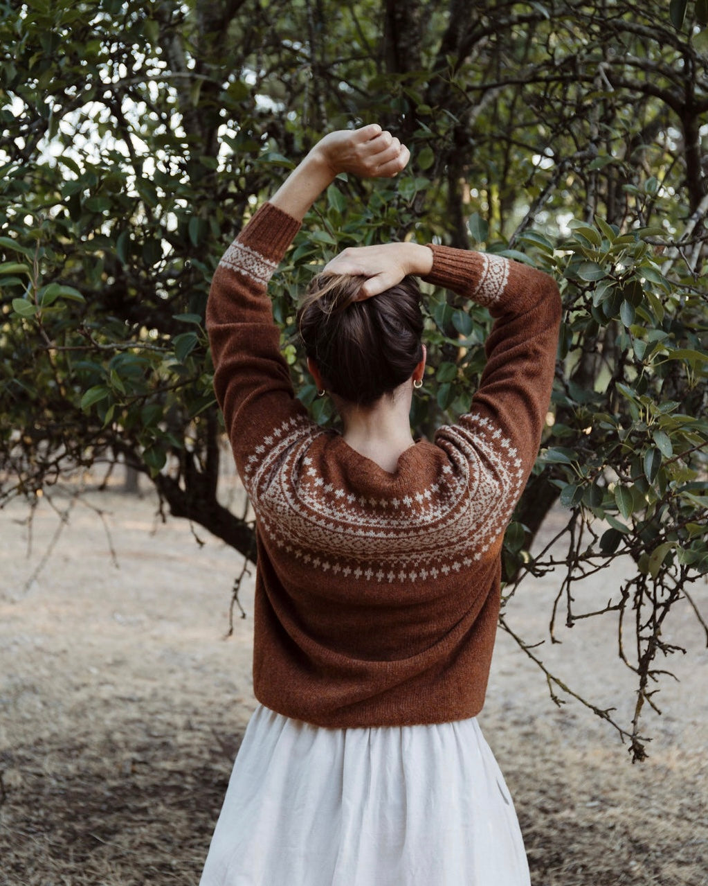 Pure Wool Fair Isle Knit | Cinnamon