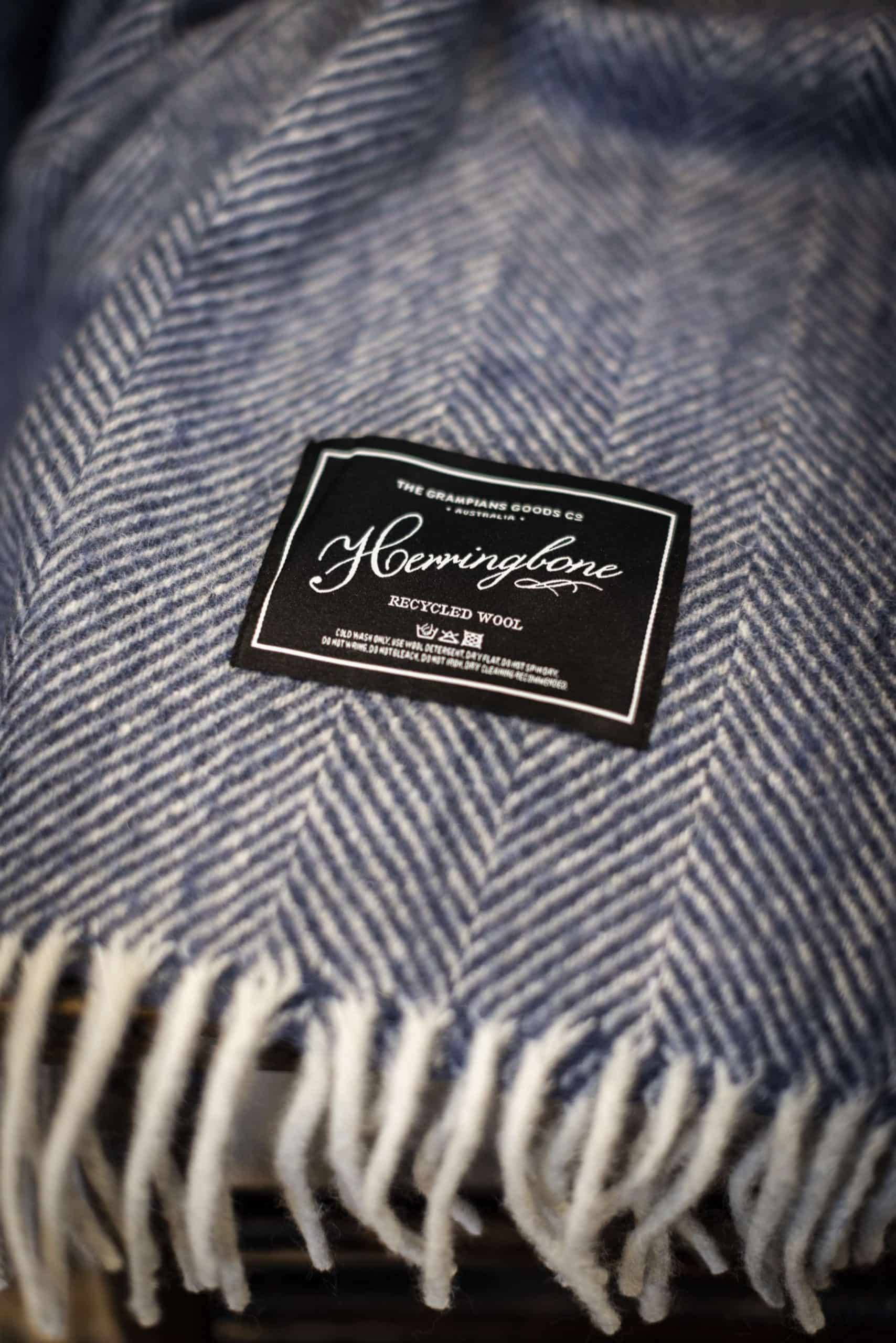 Herringbone Collection | Recycled Wool Blankets | Storm