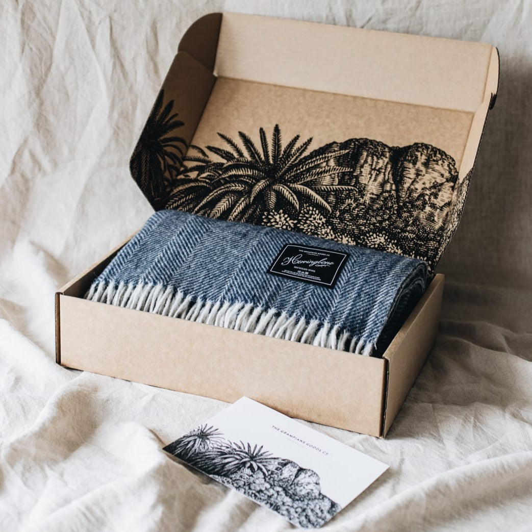Herringbone Collection | Recycled Wool Blankets | Storm