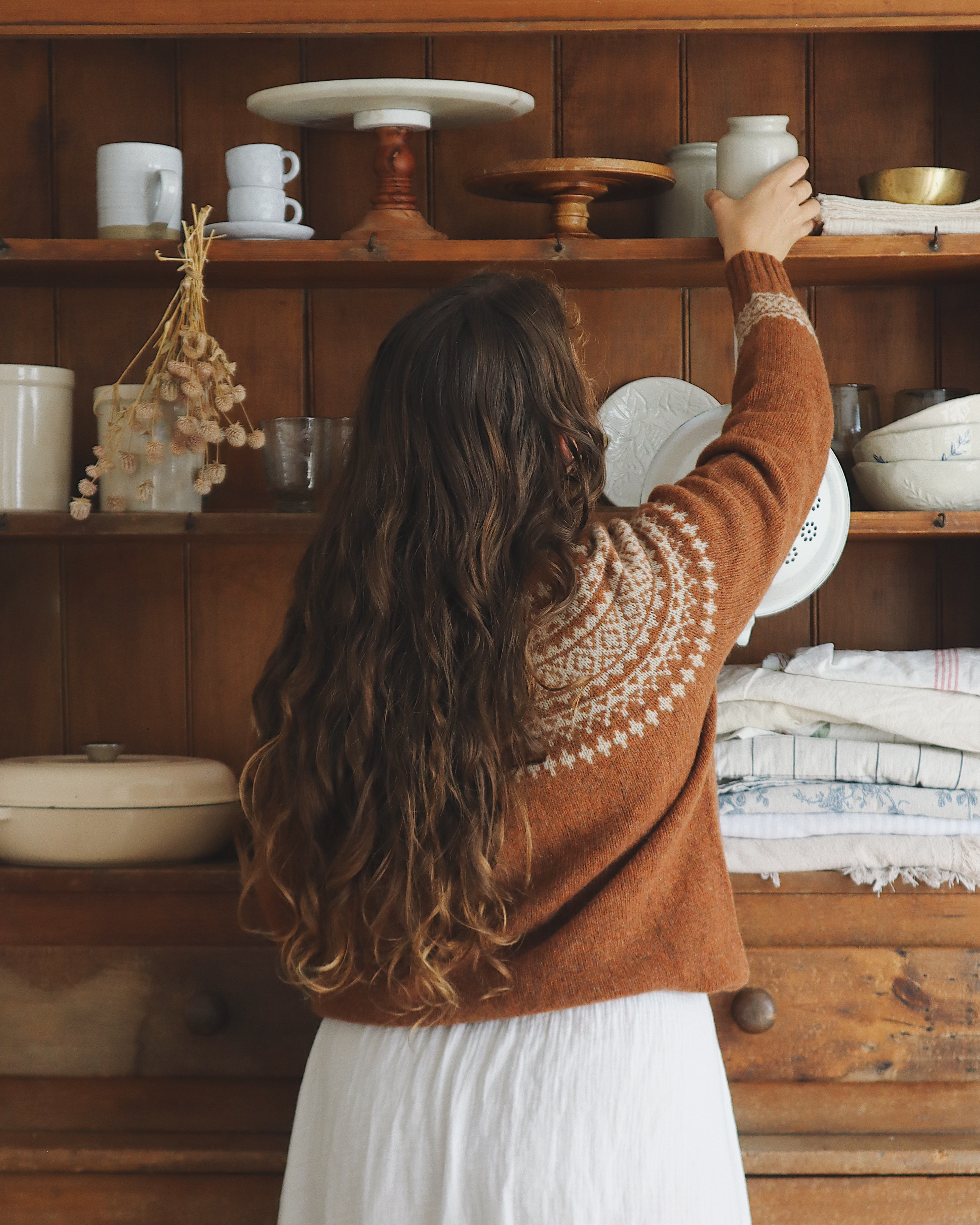 Pure Wool Fair Isle Knit | Cinnamon