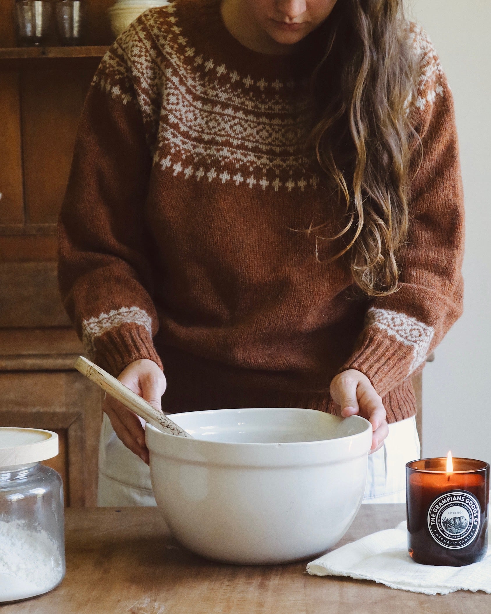 Pure Wool Fair Isle Knit | Cinnamon
