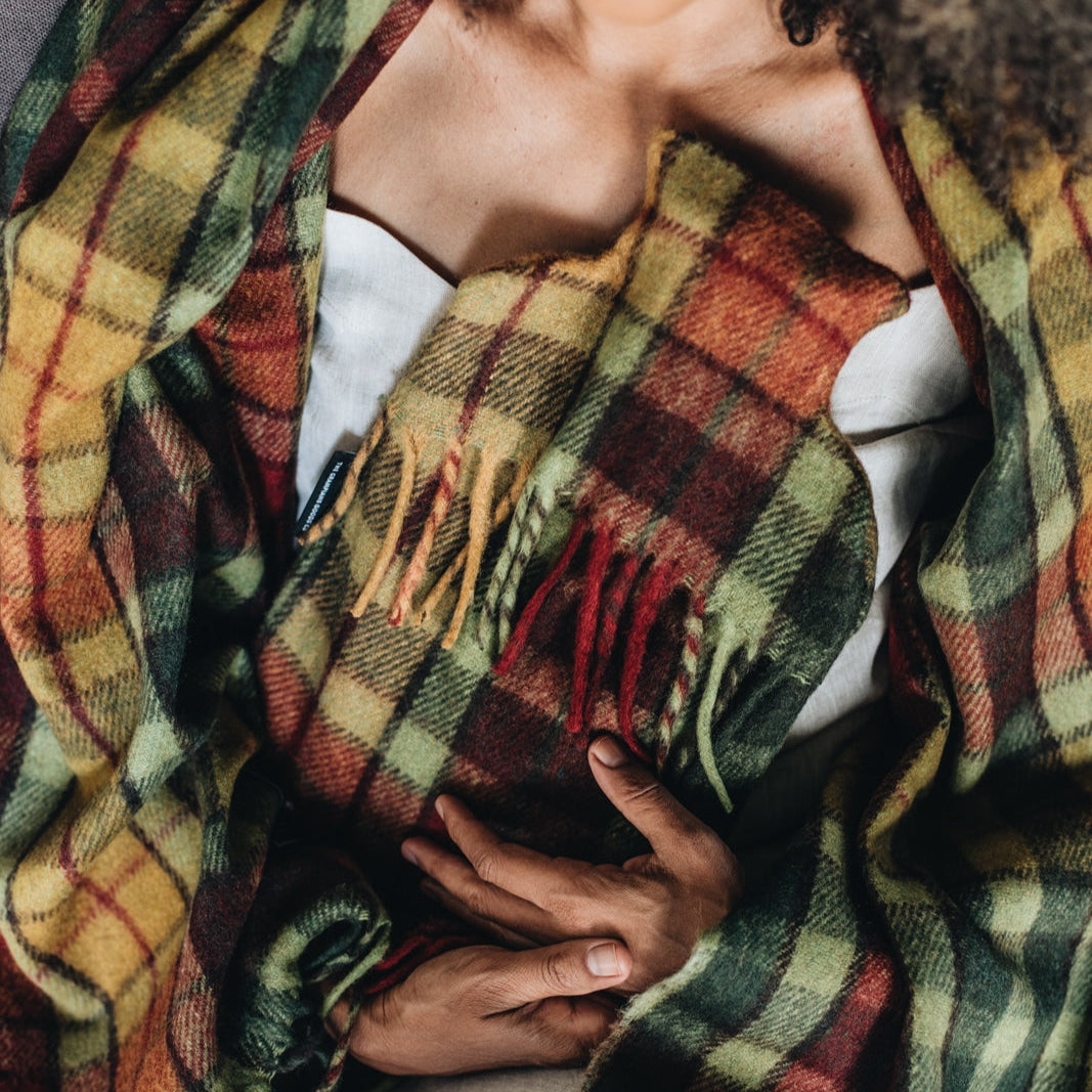 Recycled Wool Tartan Hot Water Bottle Covers | Maple Moss