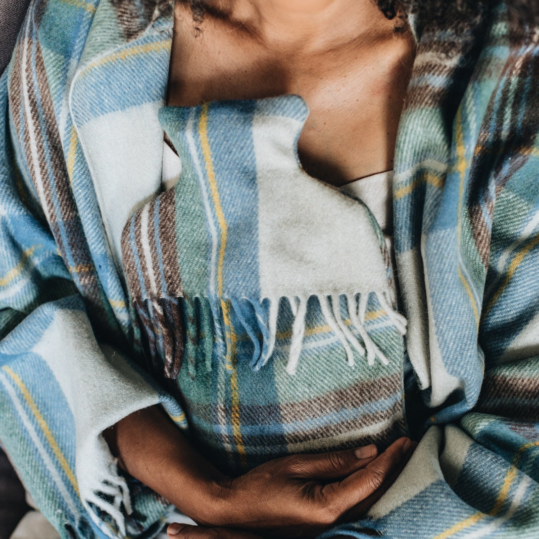 Recycled Wool Tartan Hot Water Bottle Covers | Spring