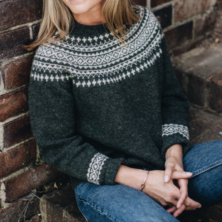 Pure Wool Fair Isle Knit | Spruce