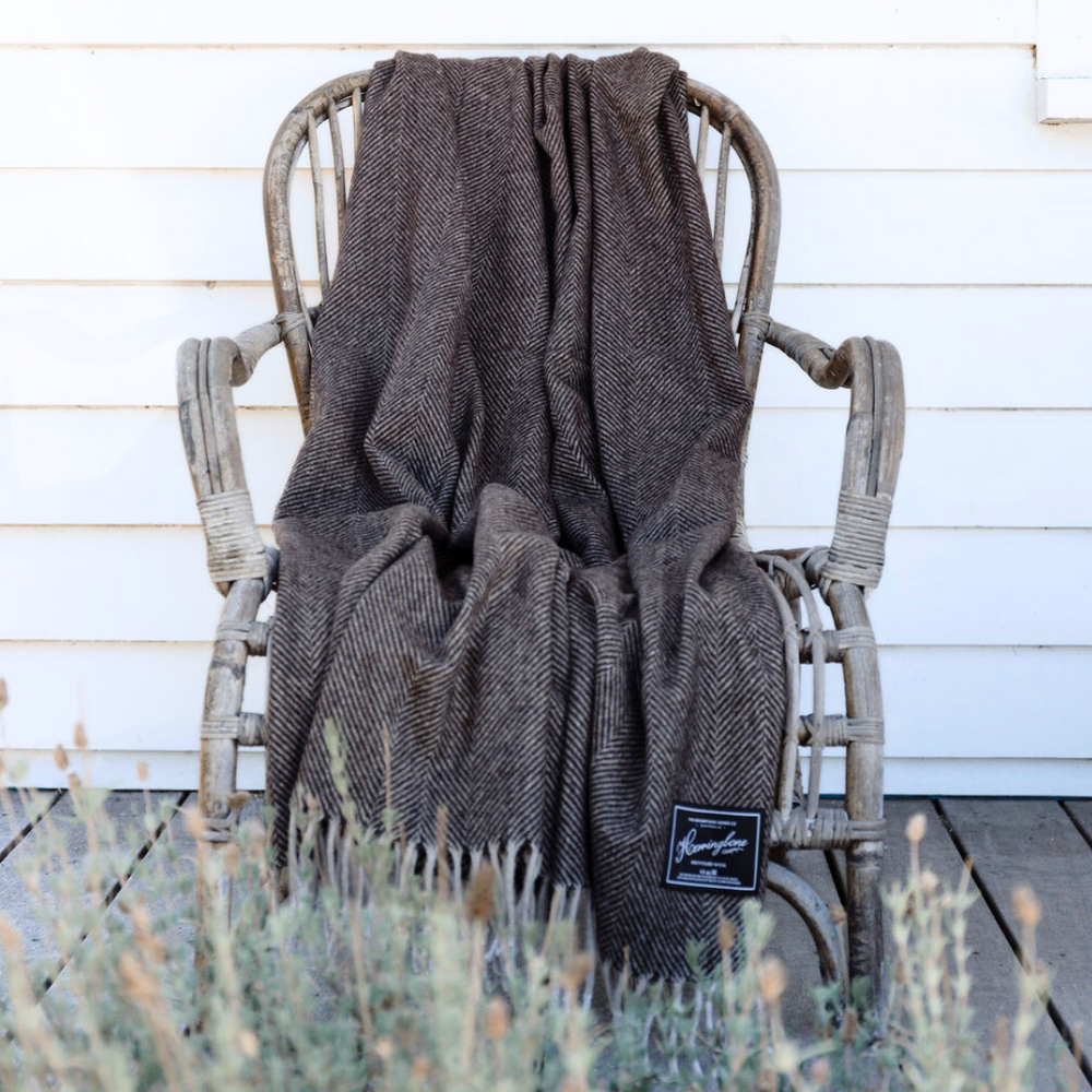 Treacle | Limited Edition | Recycled Wool Herringbone Blanket