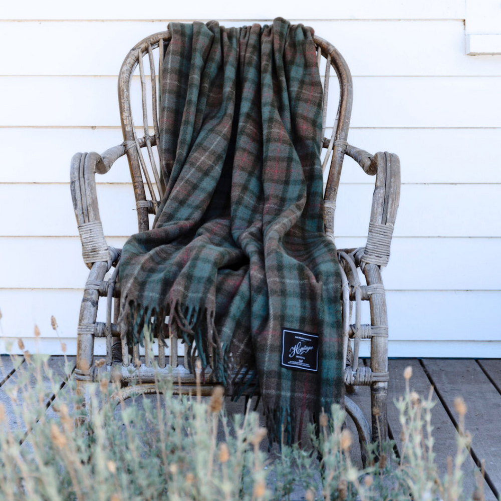 Heritage Collection | Recycled Wool Tartan Blankets | Hunter