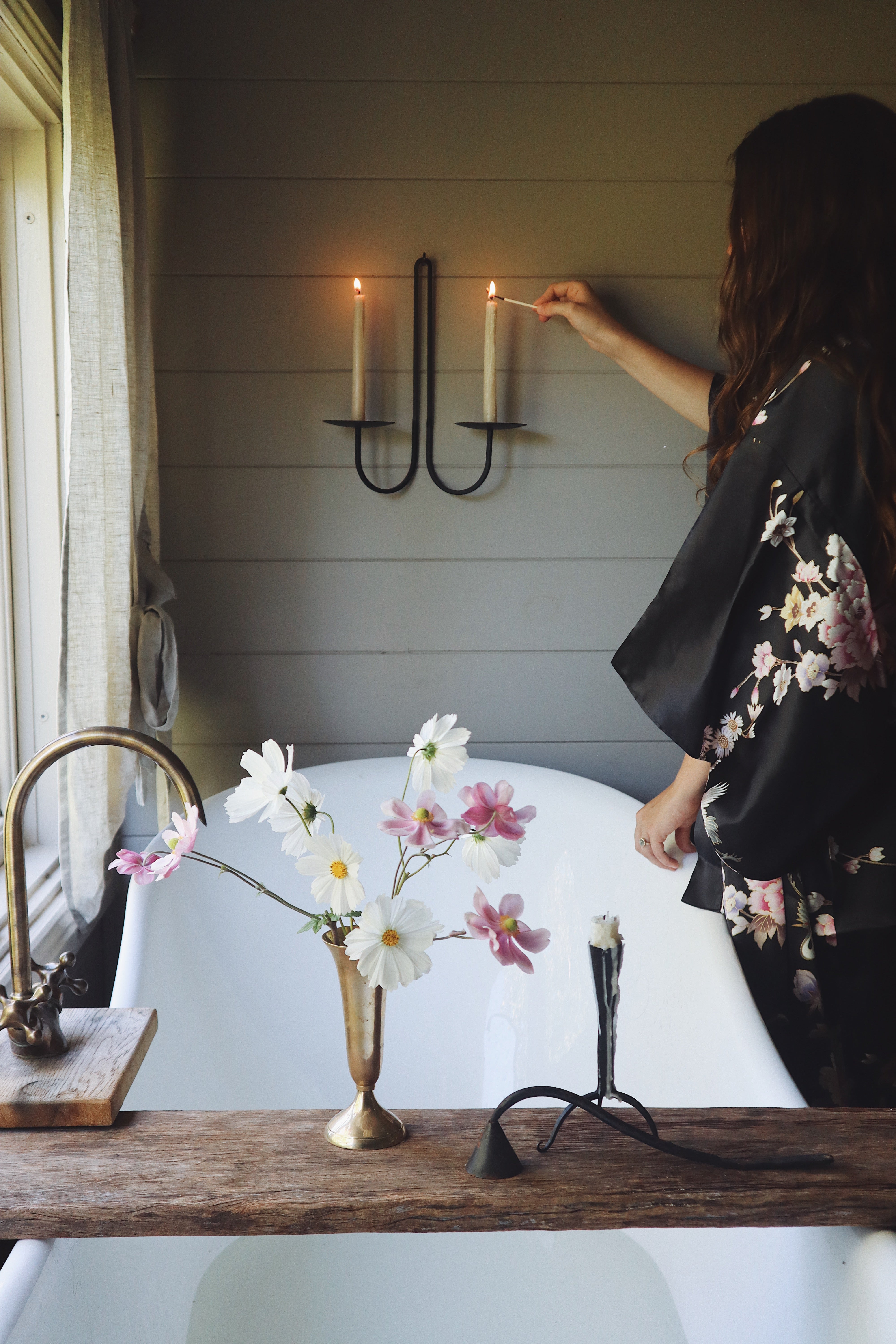 Pure Silk Kimono Robe | Ink