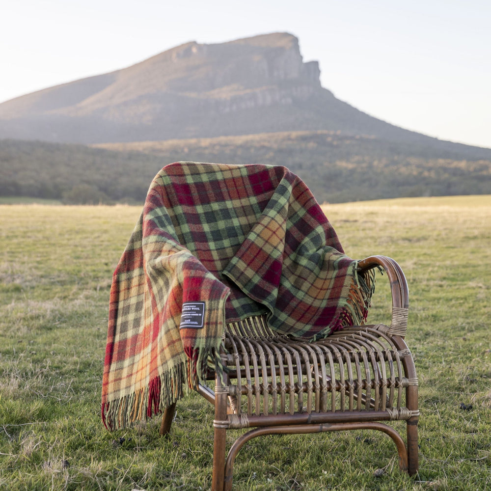 Heritage Collection | Recycled Wool Tartan Blankets | Maple Moss