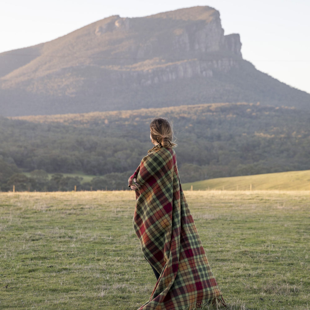 Heritage Collection | Recycled Wool Tartan Blankets | Maple Moss