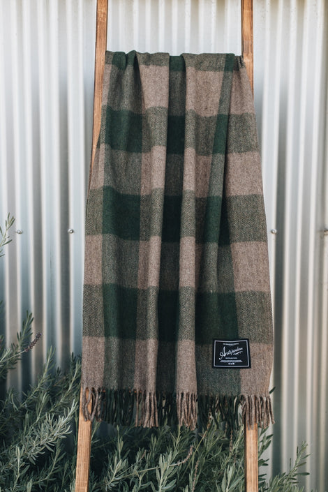 Antipodean Collection | Recycled Wool Check Blankets | Cypress