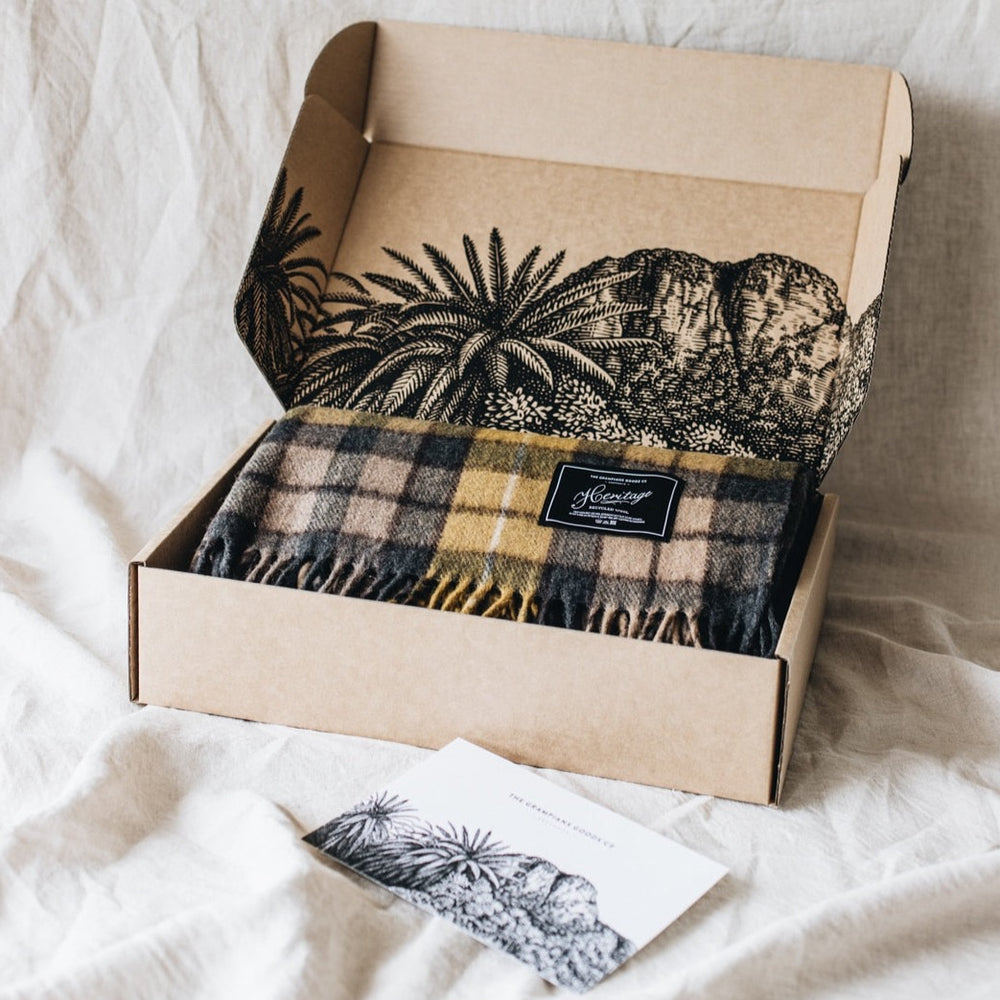 Heritage Collection | Recycled Wool Tartan Blankets | Gold