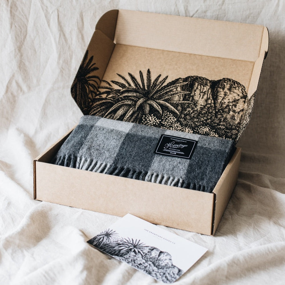 Heritage Collection | Recycled Wool Tartan Blankets | Smoke