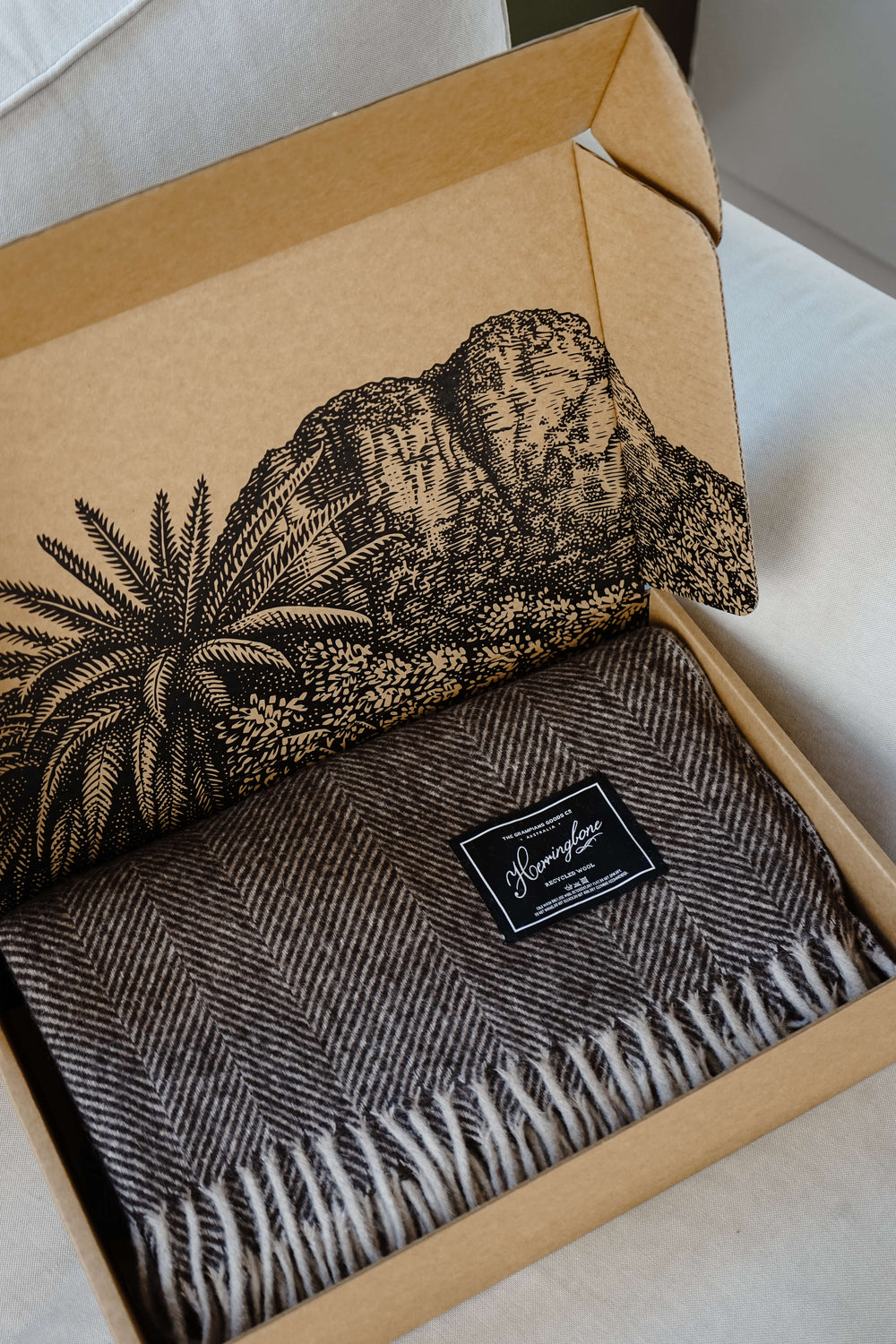 Treacle | Limited Edition | Recycled Wool Herringbone Blanket