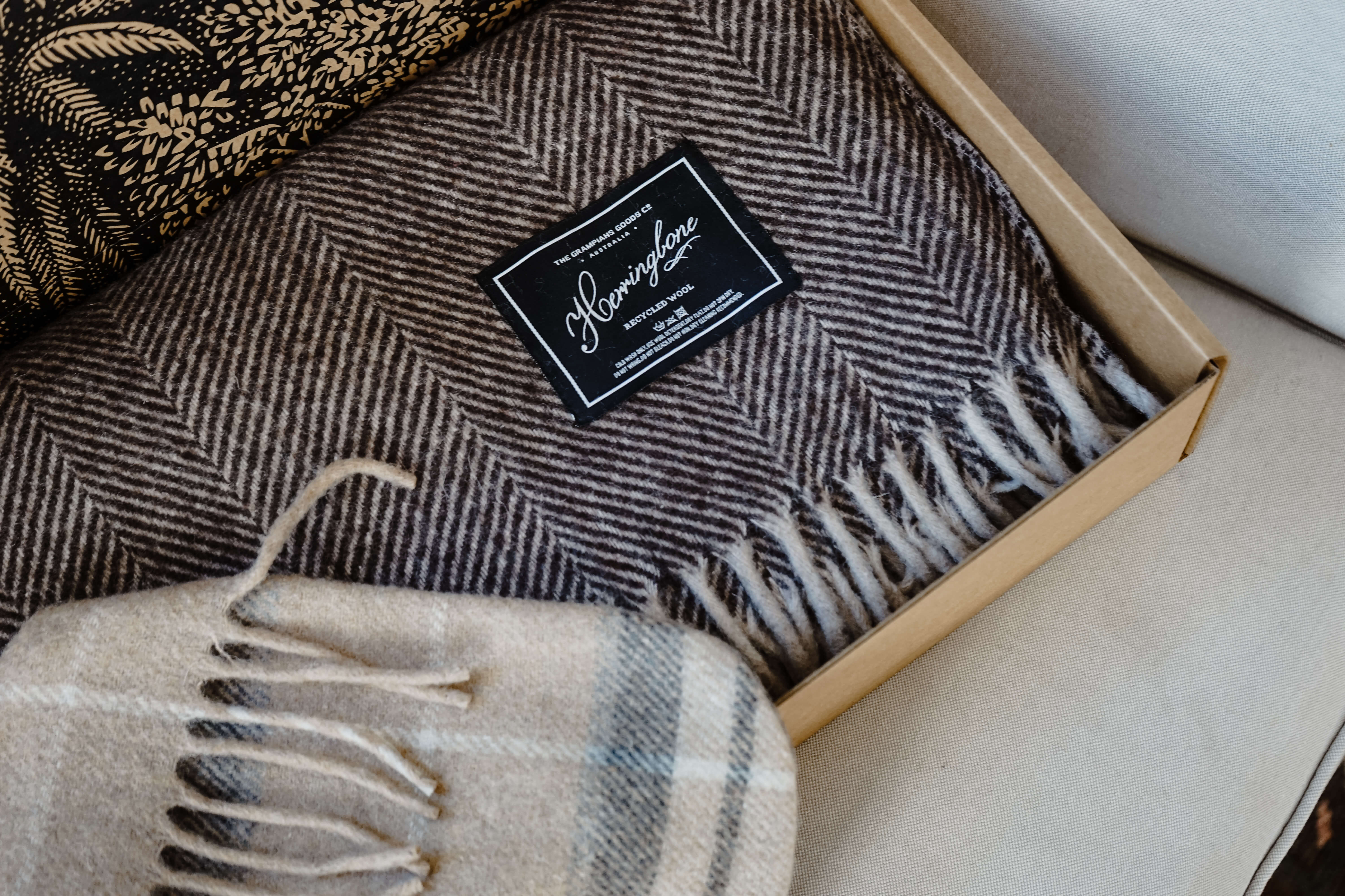 Treacle | Limited Edition | Recycled Wool Herringbone Blanket