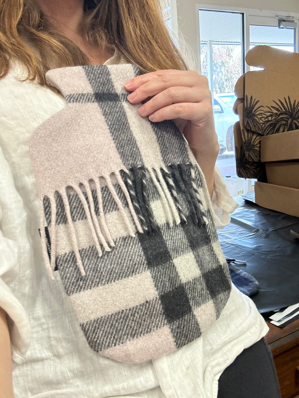 Recycled Wool Tartan Hot Water Bottle Covers | Petal