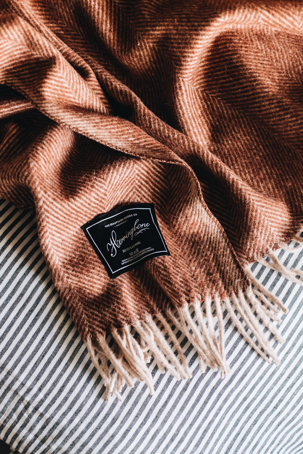 Herringbone Collection | Recycled Wool Blankets | Russet