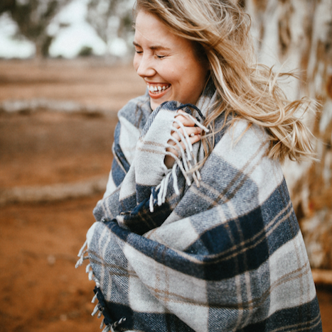 Heritage Collection | Recycled Wool Tartan Blankets | Navy