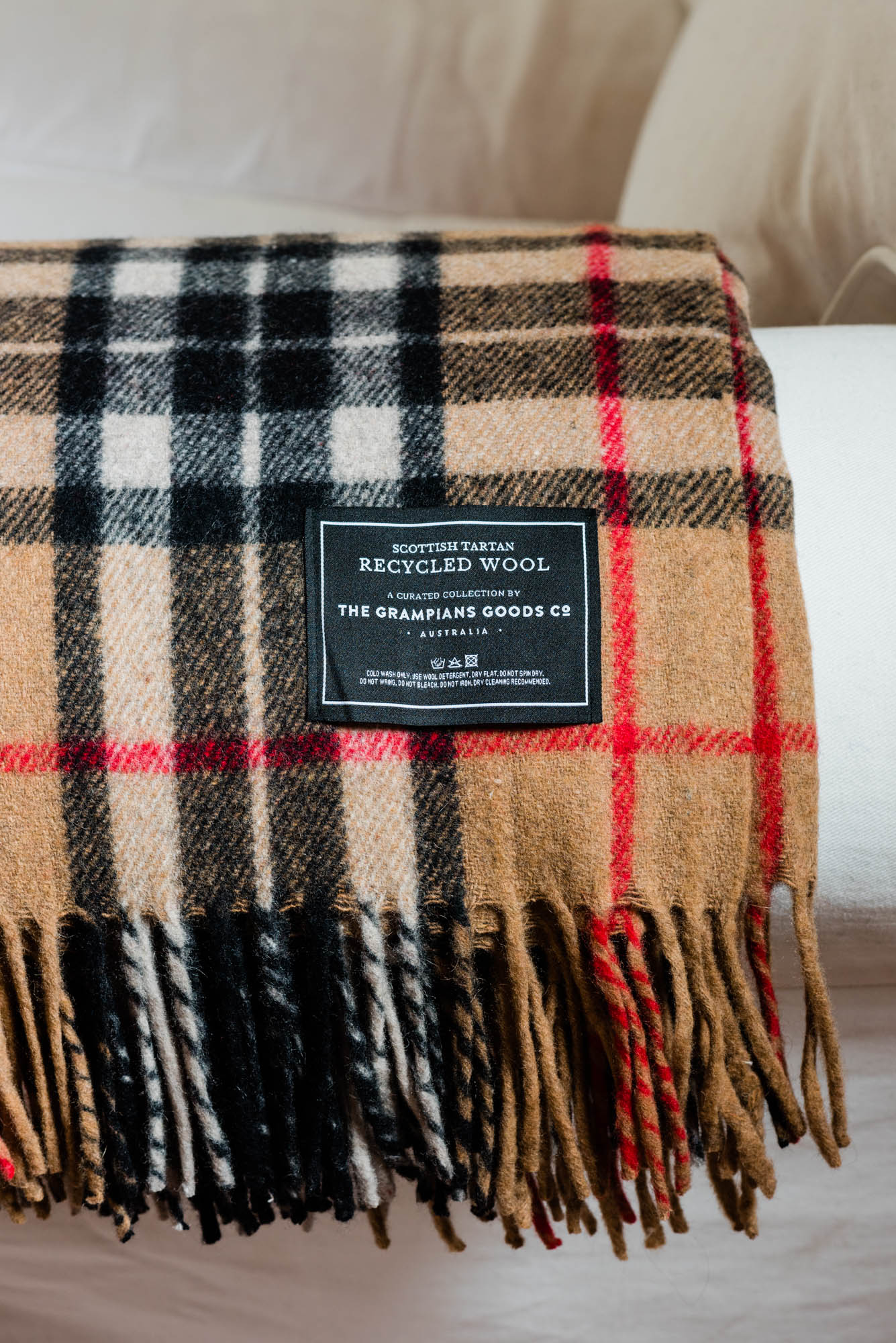 Grey Combo, Pure Wool Tartan Small Blanket