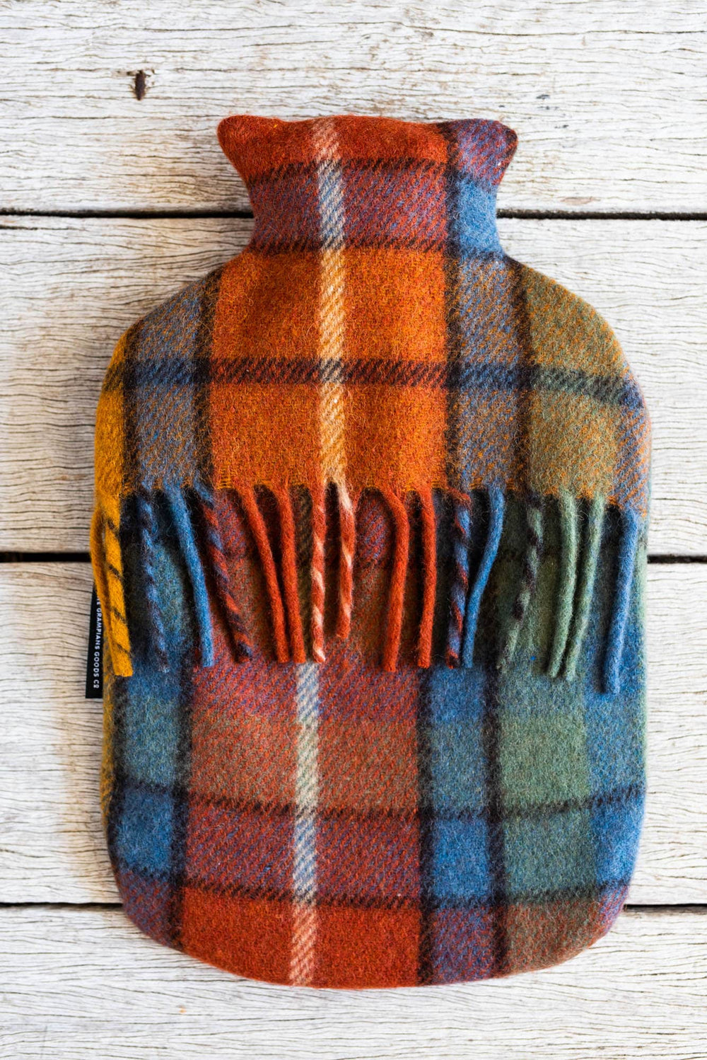Recycled Wool Tartan Hot Water Bottle Covers | Autumn