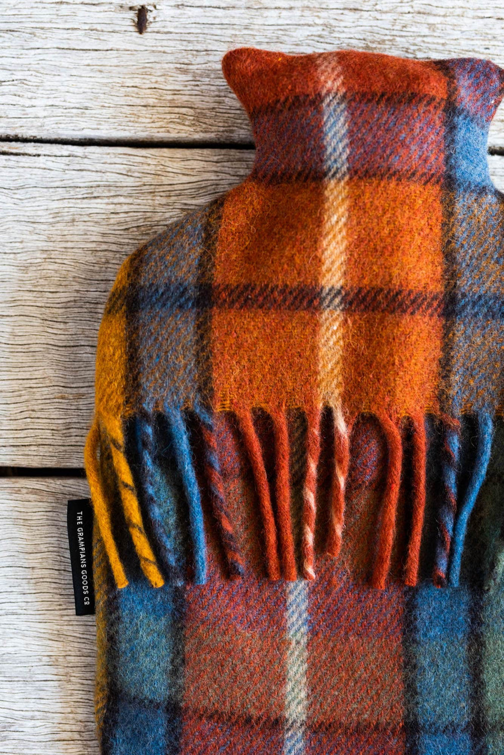 Recycled Wool Tartan Hot Water Bottle Covers | Autumn