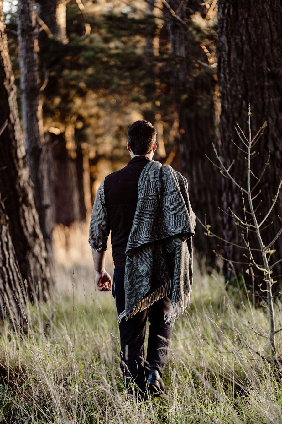 Father's Day 2026 - man walking through grass holding blanket