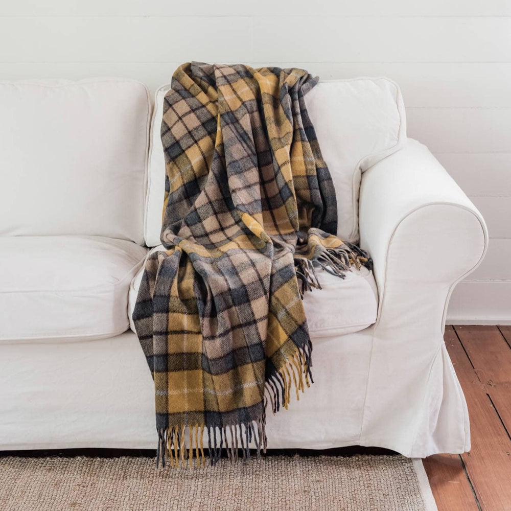 Heritage Collection | Recycled Wool Tartan Blankets | Gold