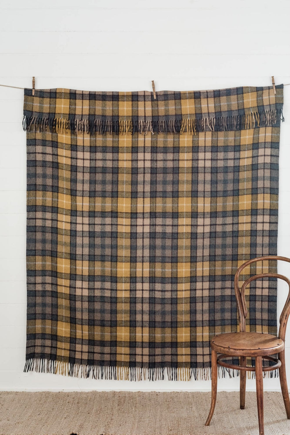 Heritage Collection | Recycled Wool Tartan Blankets | Gold