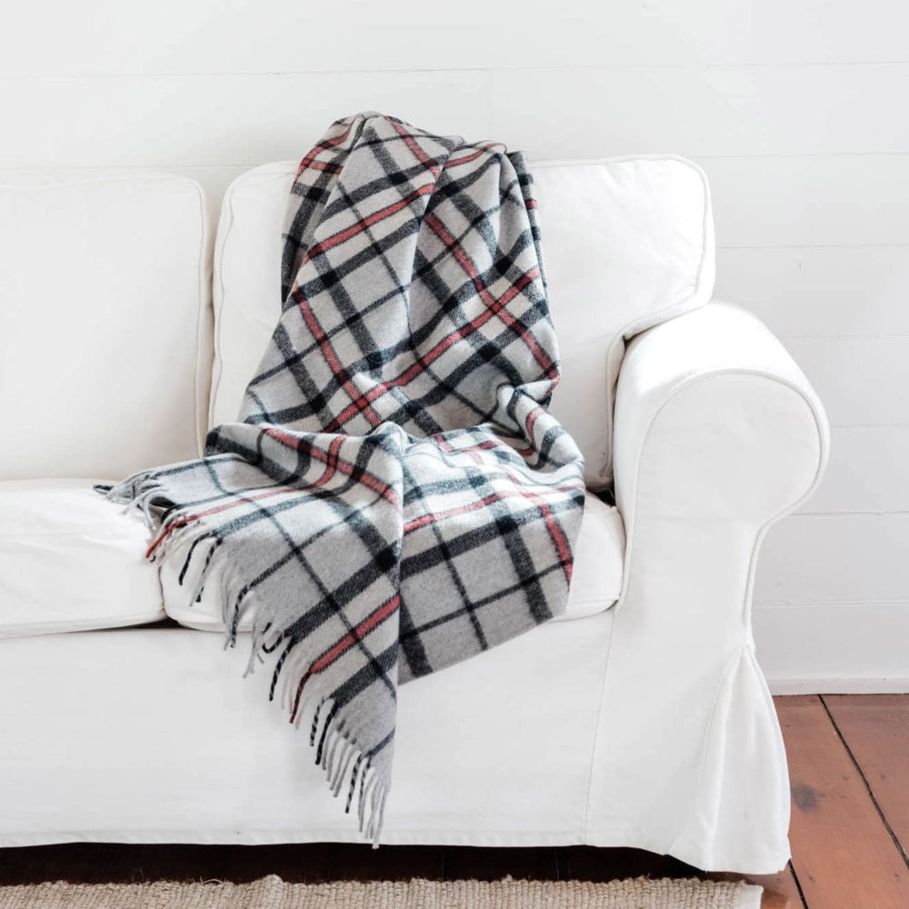 Heritage Collection | Recycled Wool Tartan Blankets | Grey