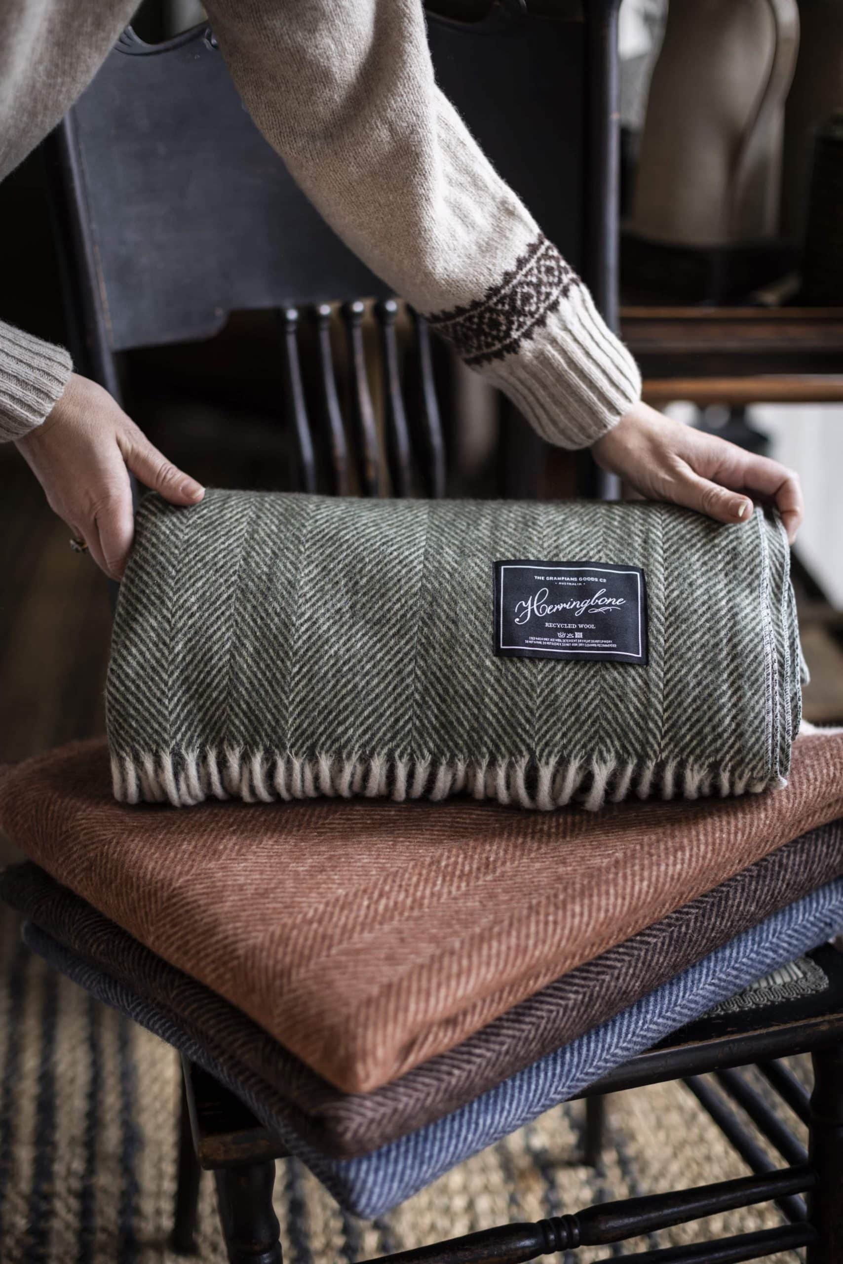 Herringbone Collection | Recycled Wool Blankets