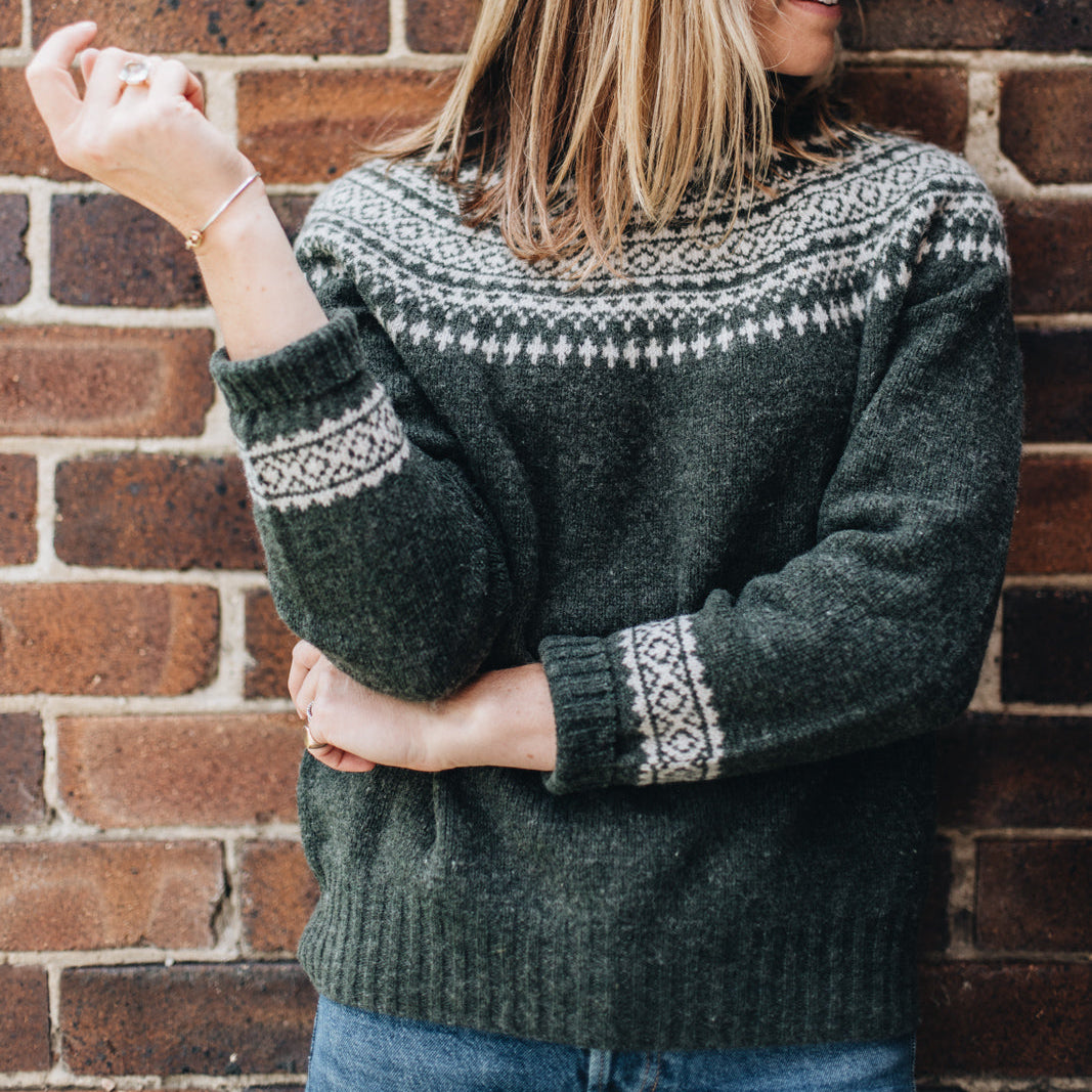 Pure Wool Fair Isle Knit | Spruce