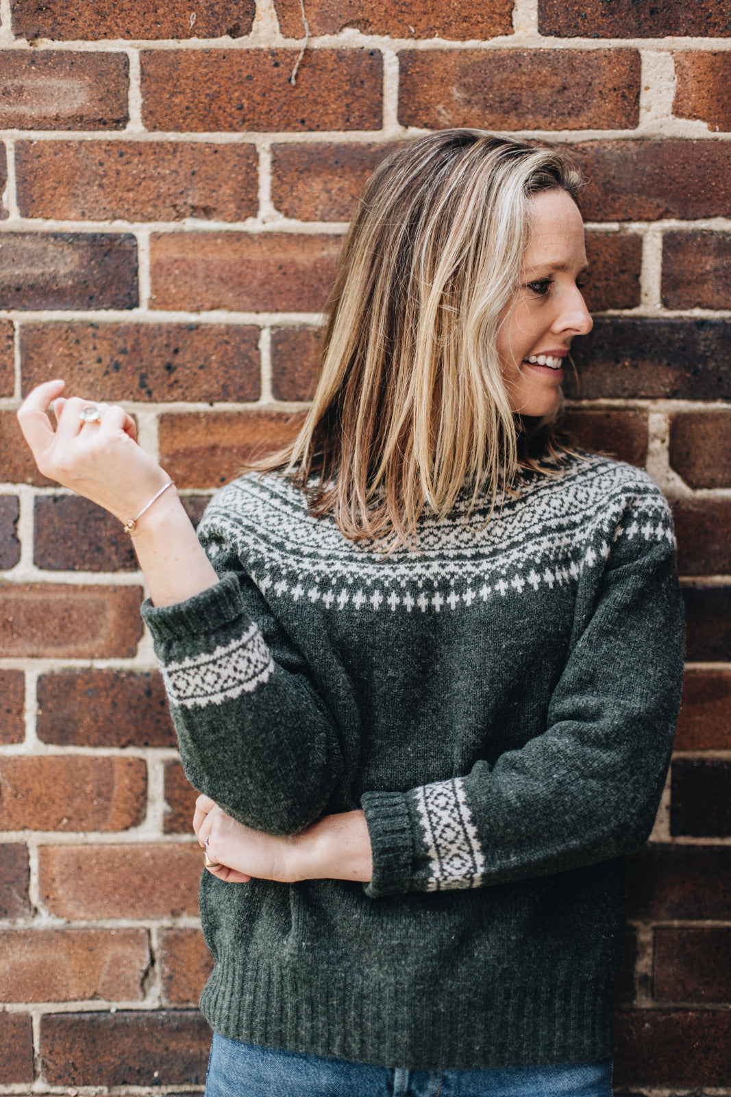 Pure Wool Fair Isle Knit Spruce — The Grampians Goods