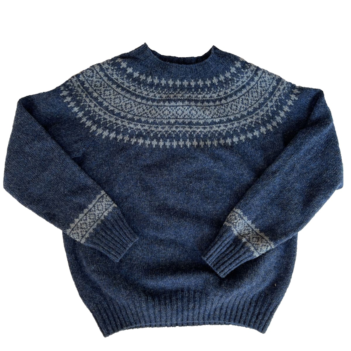 Pure Wool Fair Isle Knit | Denim