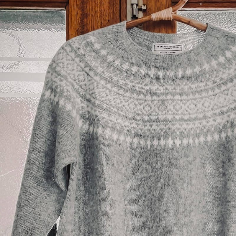Pure Wool Fair Isle Knit | Silver