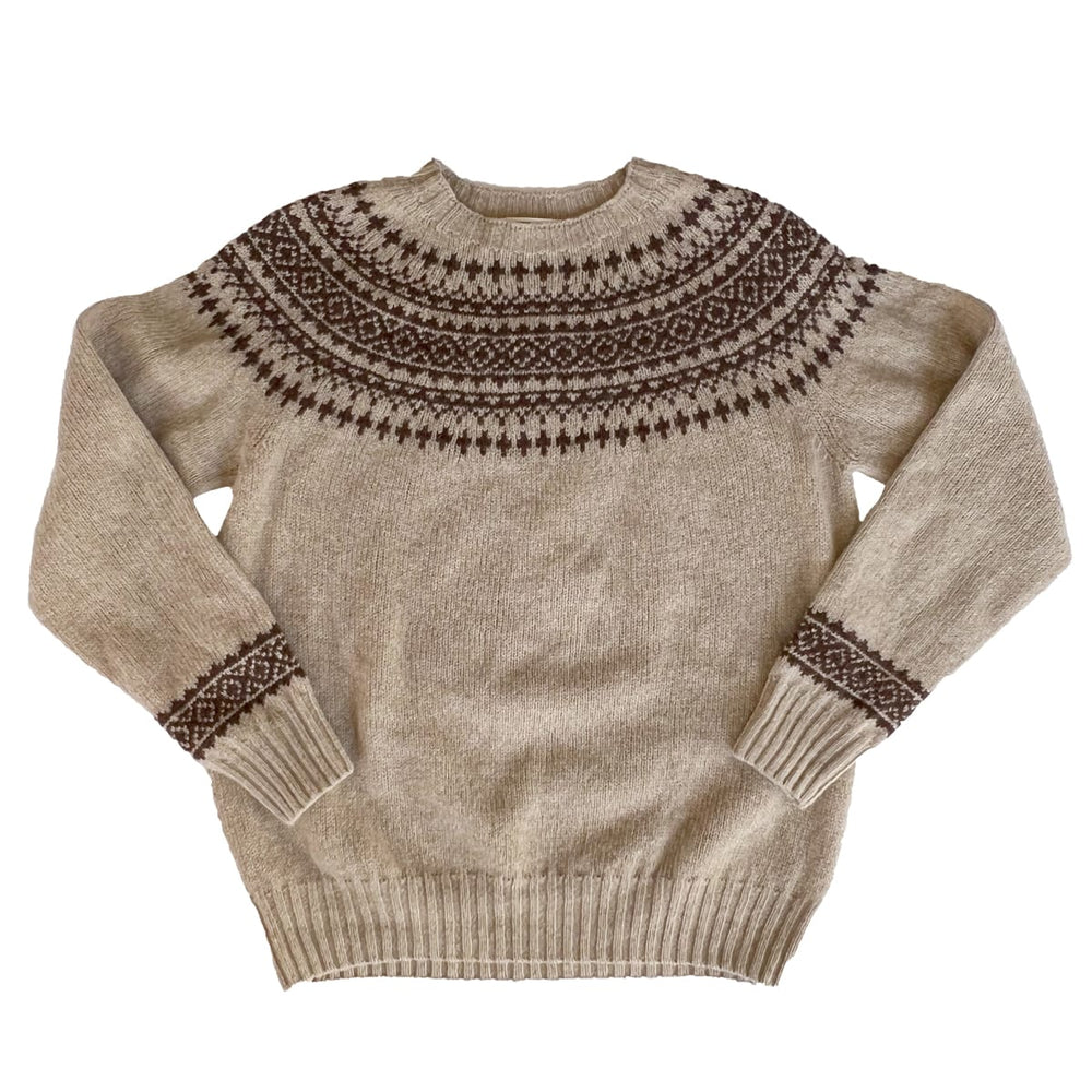 Pure Wool Fair Isle Knit | Sandstone